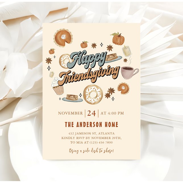 Pumpkin Pie Thanksgiving Dinner Friendsgiving Invitation (Creator Uploaded)