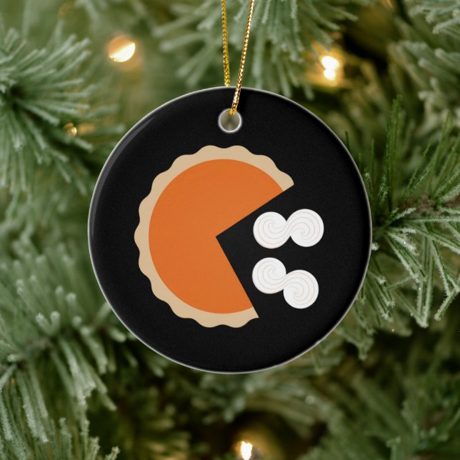 Pumpkin Pie Thanksgiving Humour Pumpkin Season Ceramic Ornament (Tree)