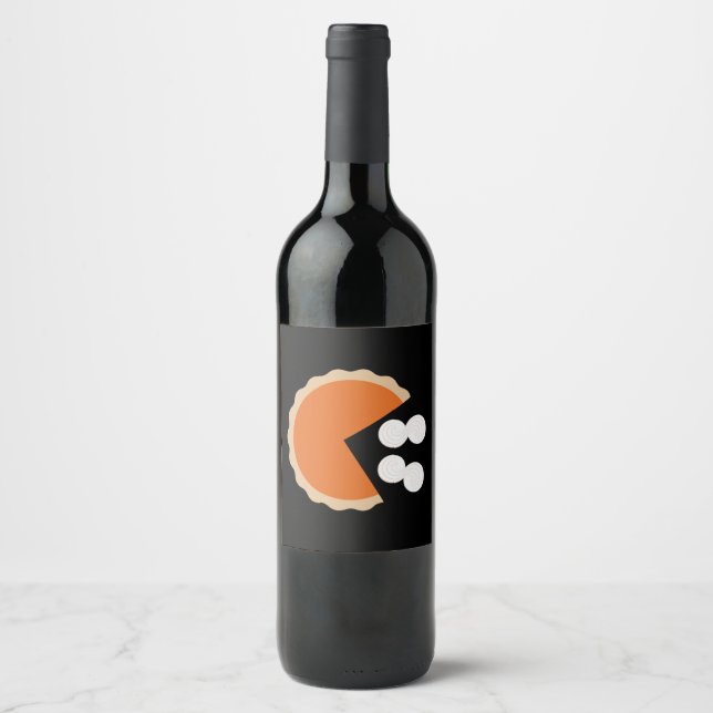 Pumpkin Pie Thanksgiving Humour Pumpkin Season Wine Label (Front)