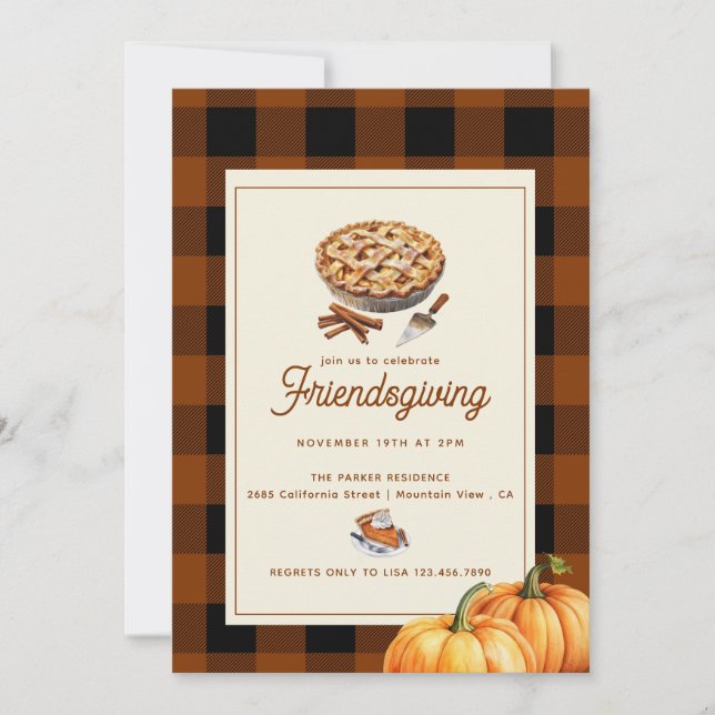 Pumpkin Pie | Thanksgiving Invitations (Front)