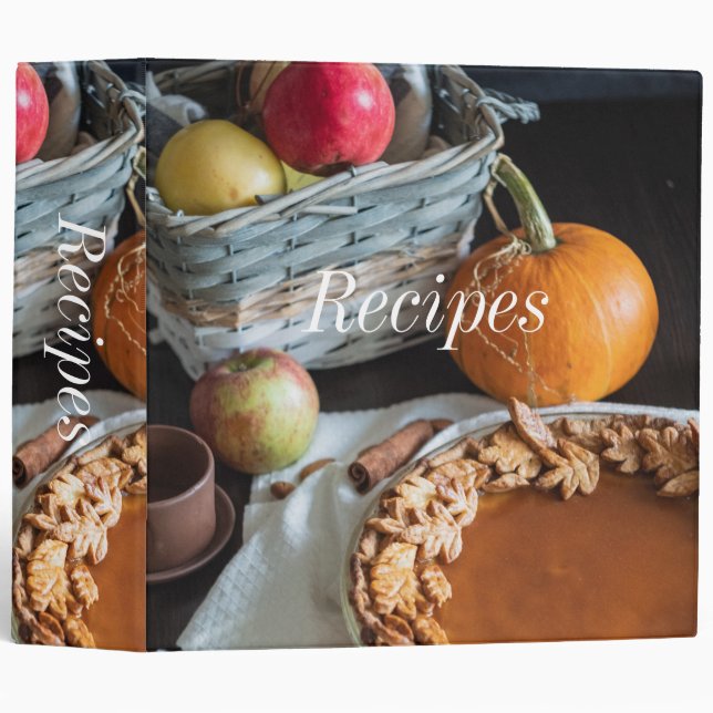 Pumpkin Pie Thanksgiving Recipe Binder (Front/Spine)