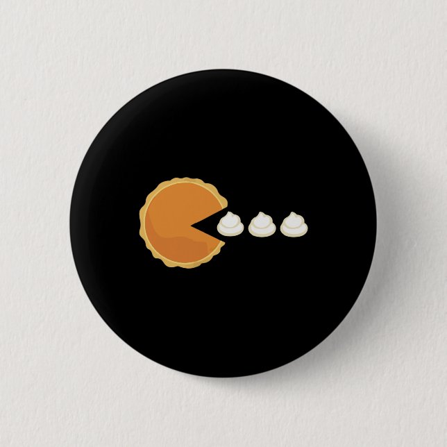 Pumpkin Pie Thanksgiving Video Game 1  2 Inch Round Button (Front)