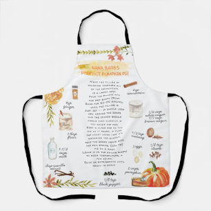 Pumpkin Pie Watercolor Recipe Heirloom Apron