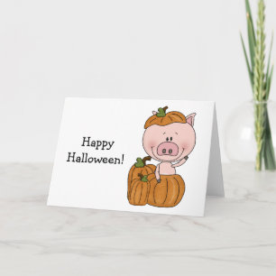 Pumpkin Pig (customizable) Card