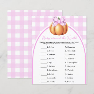 Pumpkin pink bow - Baby around the world game
