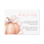Pumpkin Pink Bow Baby Shower Books for Baby