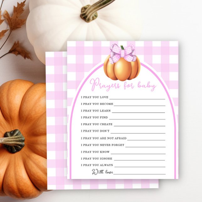 Pumpkin pink bow baby shower Prayers for baby (Creator Uploaded)
