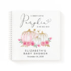 Pumpkin Pink Floral Baby Girl Shower Guest Book