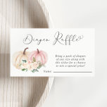 Pumpkin Pink Floral Diaper Raffle Baby Shower Enclosure Card<br><div class="desc">A cute diaper raffle enclosure card for your autumn baby girl shower with "Diaper Raffle" in a stylish script with a heart swash and watercolors of pastel pink,  coral and cream pumpkins and florals. Easily personalize the diaper raffle instructions in simple soft grey typography.</div>