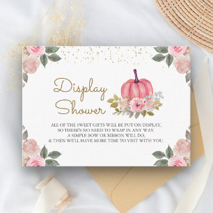 Pumpkin Pink Gold Floral Display Shower Enclosure Card