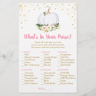 Pumpkin Pink Gold What's In Your Purse Game