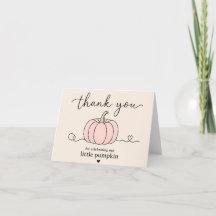 Pumpkin Pink Minimalist Thank You