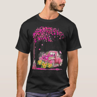 Pumpkin Pink Truck October Breast Cancer Awareness T-Shirt