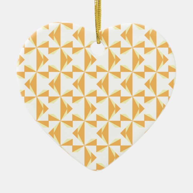 Pumpkin Pinwheels Ceramic Ornament (Front)