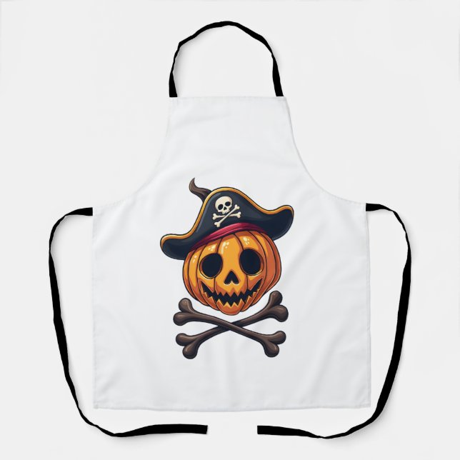 Pumpkin Pirate � Halloween Skull Shirt Apron (Front)