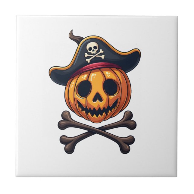 Pumpkin Pirate � Halloween Skull Shirt Tile (Front)