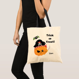 Pumpkin Pirate Halloween Trick or Treat Tote Bag