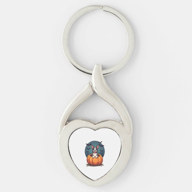 Pumpkin Pitbull Smile Keychain (Front)