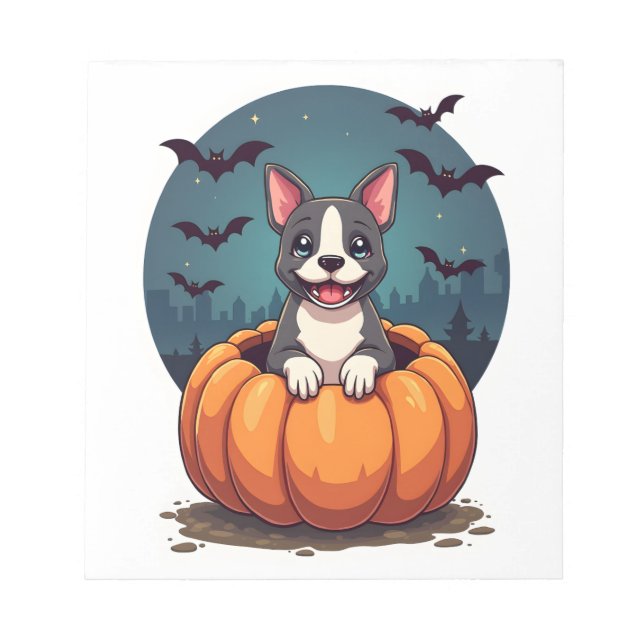 Pumpkin Pitbull Smile Notepad (Front)