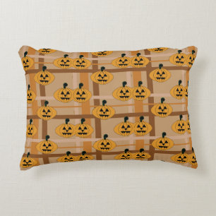 Pumpkin Plaid Accent Pillow