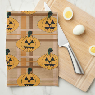 Pumpkin Plaid Kitchen Towel