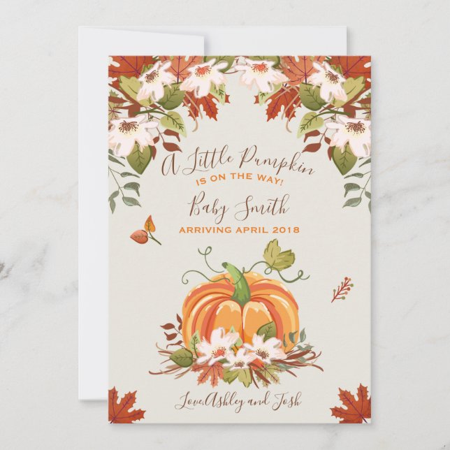 Pumpkin Pregnancy Announcement Autumn Fall Baby (Front)