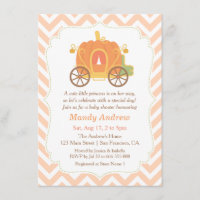 Pumpkin Princess Carriage Baby Shower Invitations