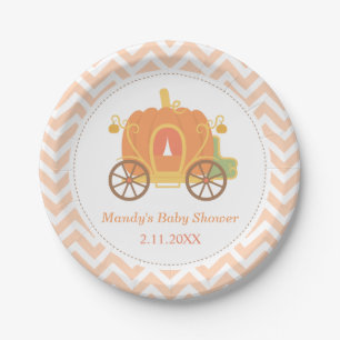 Pumpkin Princess Carriage Baby Shower Supplies Paper Plate