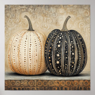 pumpkin print autumn poster kitchen wall decor