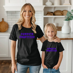 Pumpkin Professor purple typography T-Shirt