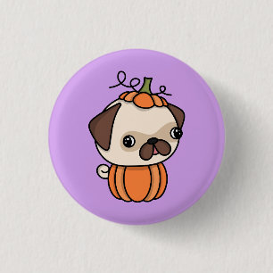 Pumpkin Puppy 1 Inch Round Button