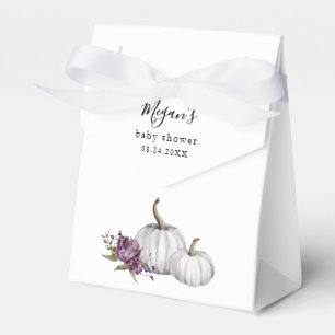 Pumpkin Purple Floral Baby Shower Favor Box