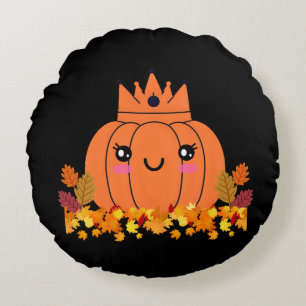Pumpkin Queen Fall Aesthetic Halloween Shirt Round Pillow