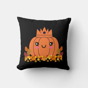 Pumpkin Queen Fall Aesthetic Halloween Shirt Throw Pillow