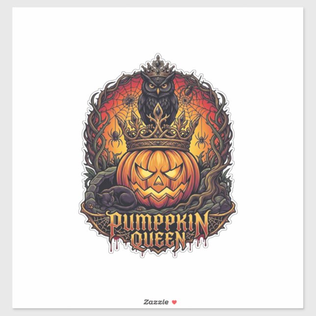 Pumpkin Queen Halloween Owl Spider Black Cat_1 (Sheet)