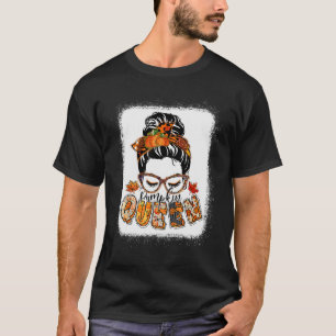 Pumpkin Queen Messy Bun Fall Pumpkin Fall Vibes Au T-Shirt
