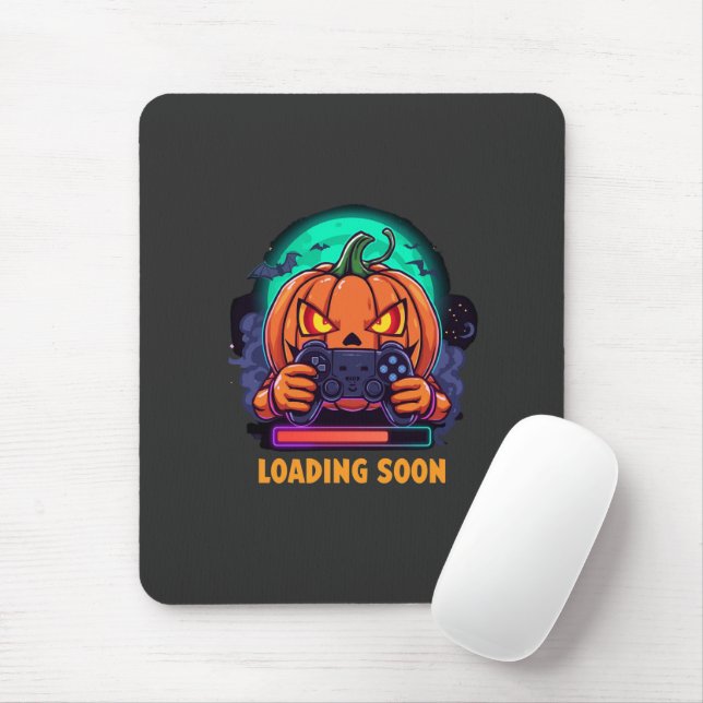 Pumpkin Quest Gamer Loading Design Mouse Pad (With Mouse)