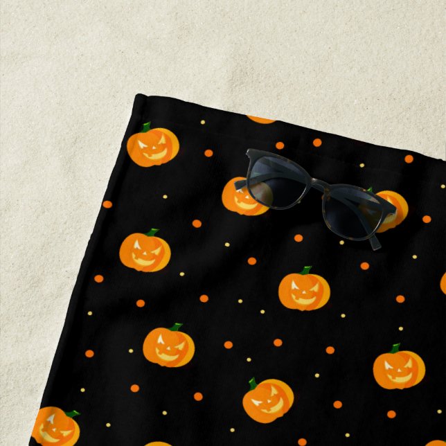 Pumpkin Rain Beach Towel (In Situ)