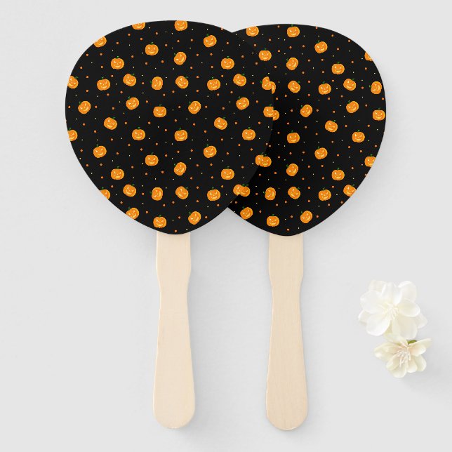 Pumpkin Rain Hand Fans (Front and Back)