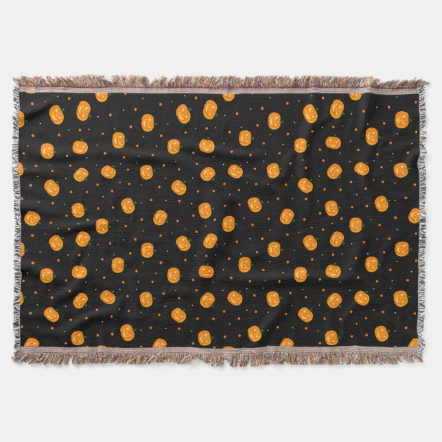 Pumpkin Rain Throw Blanket (Front)