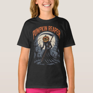 Pumpkin Reaper Gothic Halloween Grim Reaper T-Shirt