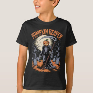 Pumpkin Reaper Gothic Halloween Spooky Pumpkin T-Shirt