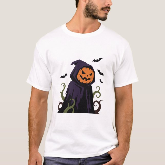 Pumpkin Reaper Halloween T-Shirt (Front)