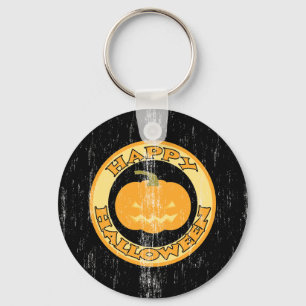 Pumpkin Retro Halloween Keychain