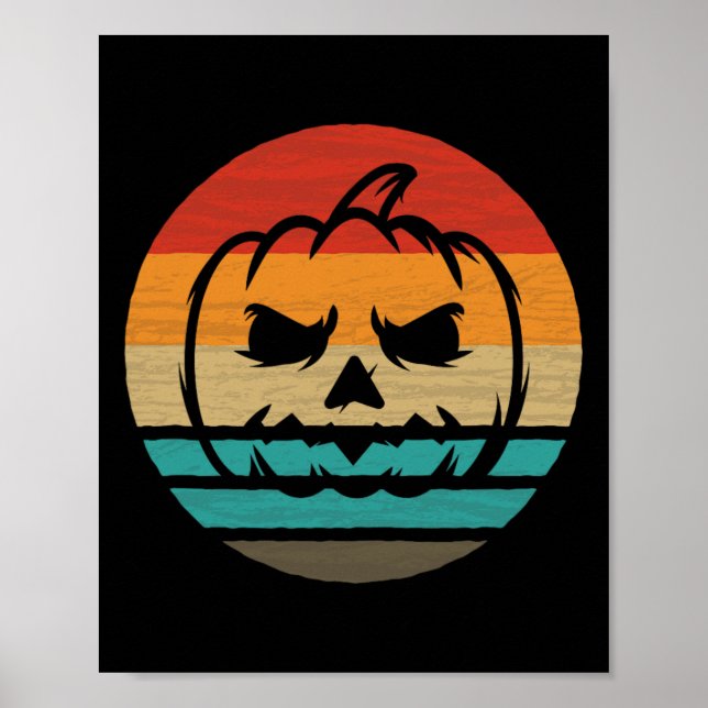 Pumpkin Retro Style Vintage  Poster (Front)