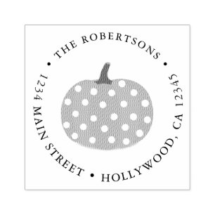 Pumpkin Return Address Rubber Stamp