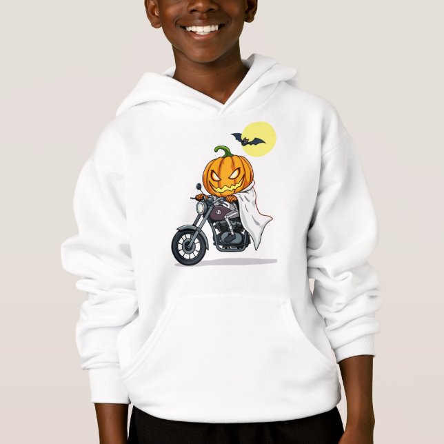 Pumpkin rides motorcycle (Front)