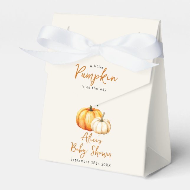 Pumpkin Rustic Fall Baby Shower Favor Box (Front Side)