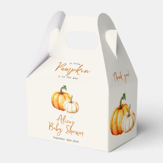 Pumpkin Rustic Fall Baby Shower Favor Box (Front Side)