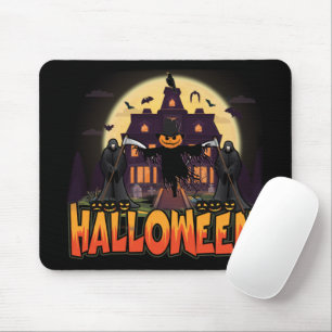 Pumpkin Scary House, Halloween Mouse Pad